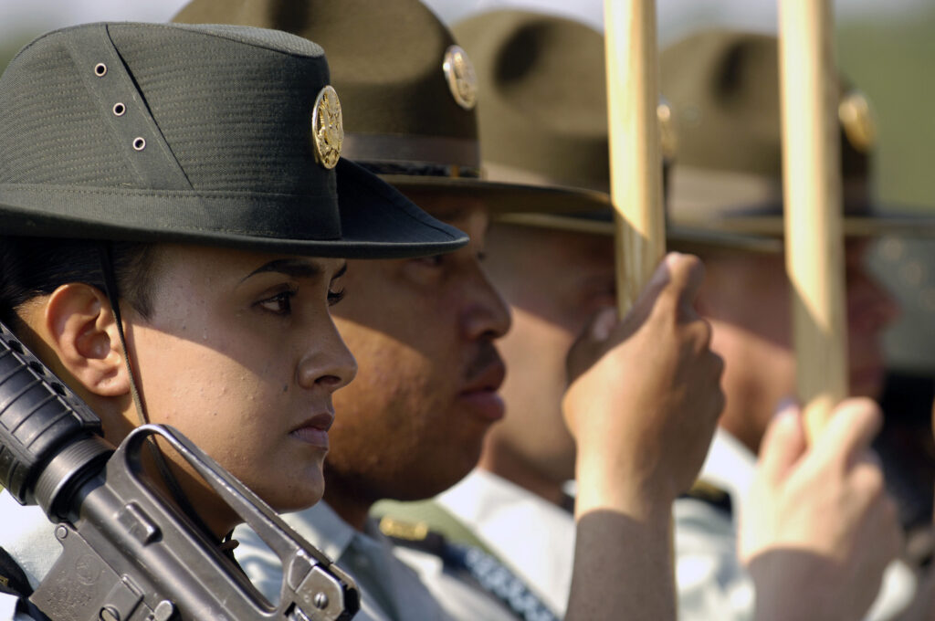 Fort Jackson Columbia SC military base entrance — convenient short-term lodging and vacation rentals nearby from Heartwood Furnished Homes, ideal for families visiting for graduations and training events.